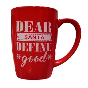 Red Christmas Mug with Santa Design